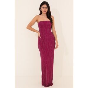 Vintage Jessica McClintock Gunne Sax Dress 11 Strapless Shimmer Whimsy Deadstock